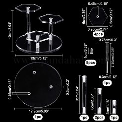 Supporti assemblati per giocattoli modello in acrilico trasparente a 3 livello&nbsp;ODIS-WH0034-06B