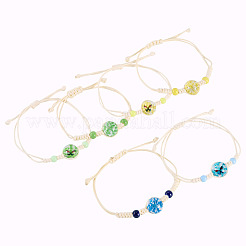 6 Stück 6 Stile Glasperlen geflochtene Perlenarmbänder&nbsp;BJEW-TA0001-21