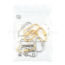 8 pièce 4 styles 304 mousqueton à vis en acier inoxydable avec breloques de verrouillage&nbsp;STAS-FS0002-40