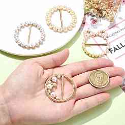 4 stücke 4 arten kunststoff perle schal schnalle ring&nbsp;AJEW-CJ0001-49