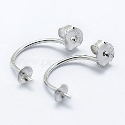 Orecchini a bottone in argento sterling anti-ossidazione placcati in rodio 925&nbsp;STER-I014-14P