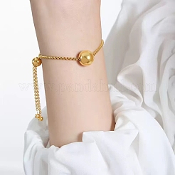 304 Edelstahl Runde Kugel Charm Box Kette Slider Armreifen für Frauen&nbsp;MP4435-4