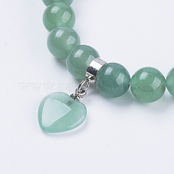 Bracelets extensibles en aventurine vert naturel&nbsp;BJEW-F308-34A