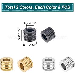 24 pz 3 colori perline in acciaio inossidabile 304&nbsp;STAS-UN0040-87
