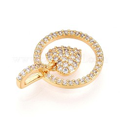 Pendentifs avec zircon cubiques à micro-pavés en laiton&nbsp;KK-N261-23A-G