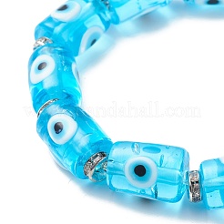 Colonna a lume fatta a mano con bracciale elasticizzato con perline malocchio per donna&nbsp;BJEW-JB08687