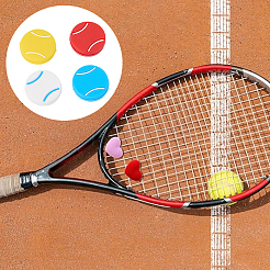 8 Stück 4 Farben Tennisform Silikon Tennisschlägerdämpfer&nbsp;AJEW-CN0005-03