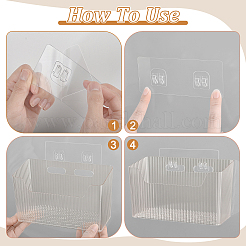 8 juego de 2 estilos de caja de almacenamiento de plástico para baño con pegatina&nbsp;AJEW-TW0001-20