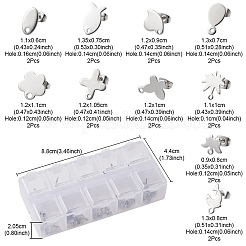 20 pieza de 10 estilos de accesorios para pendientes de acero inoxidable 201&nbsp;STAS-YW0001-70P