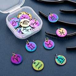 24 Stück 12 Stil Ionenbeschichtung (IP) 201 Edelstahl Charms&nbsp;STAS-LS0001-72MC