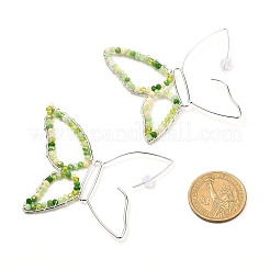 Pendientes colgantes de cuentas de vidrio de mariposa para niña mujer&nbsp;EJEW-JE04658-03