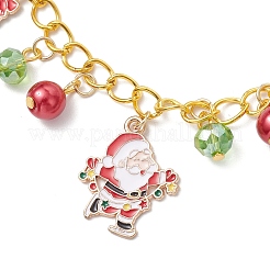 Bracelets à breloques en alliage émaillé de Noël&nbsp;BJEW-JB12076-01