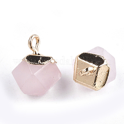 Galvaniser des breloques de quartz rose naturel&nbsp;X-G-S344-08H