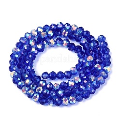 Brins de perles rondelles en verre transparent plaqué couleur AB&nbsp;EGLA-T029-4mm-10Q