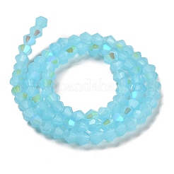 Perle imitazione giada vetro placca fili&nbsp;GLAA-F029-J4mm-D03