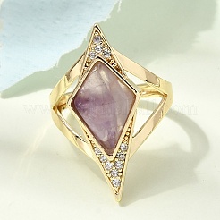 Anillos de puño de circonita cúbica micro pavé de latón para mujer&nbsp;GG-CBA7610-11G-04