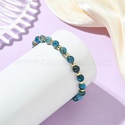 Braccialetti elastici da donna non magnetici con perline di apatite naturale ed ematite sintetica&nbsp;BJEW-JB13940-02