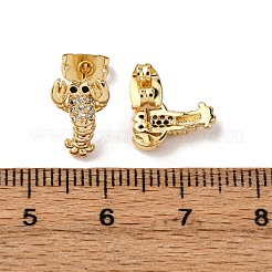 Boucles d'oreilles en laiton zircon cubique micro pavé&nbsp;LS-EJEW-D328-03G-04