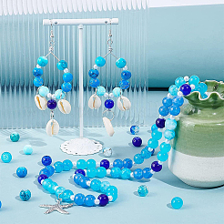 Perle di vetro imitazione perla e screpolate&nbsp;GLAA-PH0002-89B