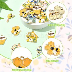 30 pendentif en alliage émaillé sur le thème des abeilles&nbsp;ENAM-CJ0006-58