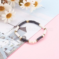 Bracelets extensibles en perles heishi en pâte polymère&nbsp;BJEW-JB06145-02