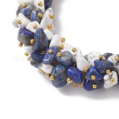 Bracelets en perles de lapis-lazuli naturel et d'howlite blanche synthétique pour femmes&nbsp;BJEW-JB13150-02