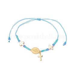 Pulseras de cuentas trenzadas con cordón de nailon ajustable&nbsp;BJEW-MZ00168-02