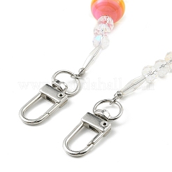 Chaînes de sac à main décoratives en perles de verre et de résine à rayures&nbsp;AJEW-BA00115