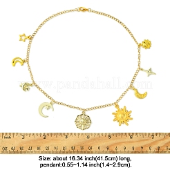 Stern Mond Sonne 304 Edelstahl Kabelkette Halsketten&nbsp;NJEW-FS00008