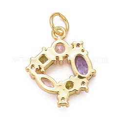Placage en rack pendentifs en zircone cubique colorée en laiton&nbsp;KK-M229-36G