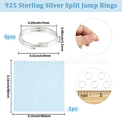 5 pieza 925 anillos de salto divididos de plata esterlina&nbsp;STER-BBC0009-45D