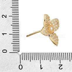 Ohrstecker-Verschlüsse aus Messing mit Mikropavé-Fassung aus Zirkonia und Ösen&nbsp;CU-CBA1682-05G