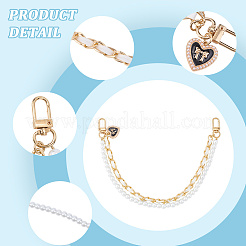 Chaînes de dragonne de téléphone en cuir PU et perles en plastique&nbsp;AJEW-WH20048-12A