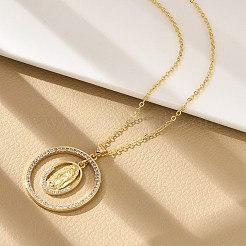 Colliers pendentifs en laiton micro pavé en zircone cubique transparente&nbsp;NJEW-P322-A03-G