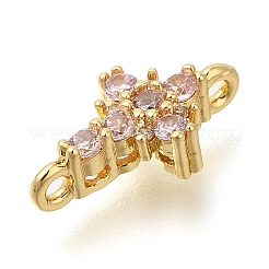 Ciondoli connettore in ottone con pavé di zirconi cubici&nbsp;KK-M101-03B-G02