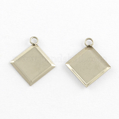Pendentifs cabochons en acier inoxydable résistant au ternissement&nbsp;LS-STAS-Q168-12