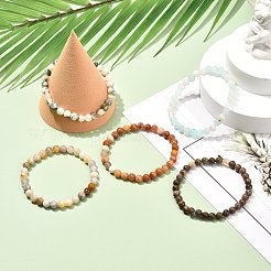 Bracciale elasticizzato con perline rotonde in pietra naturale per donna ragazza&nbsp;BJEW-JB06882