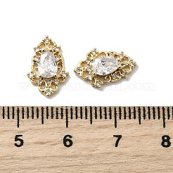 Cabochon di zirconia cubica trasparente in ottone a goccia&nbsp;KK-A275-16G