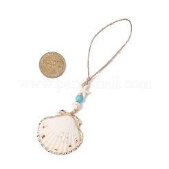 Décorations suspendues en coquillage galvanisé&nbsp;HJEW-JM04566