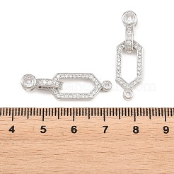 Fermoirs repliables en laiton micro pave zircone cubique transparente&nbsp;KK-U059-69P