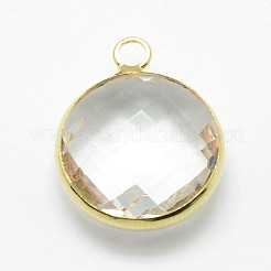 Tono oro pendenti di vetro in ottone&nbsp;GLAA-J018A-G