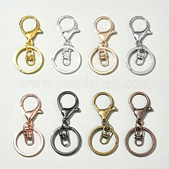 8 Stück 4-Farben-Schlüsselanhänger aus Eisenlegierung mit Karabinerverschluss&nbsp;KEYC-FS0001-06B