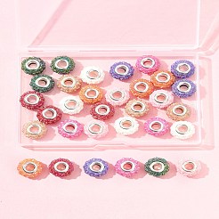 32 stücke 8 farben ab farbe harz rose blume europäischen perlen&nbsp;RESI-FS0002-04