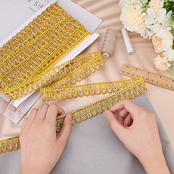 Ruban de dentelle en polyester à bord ondulé de 15 mètre&nbsp;OCOR-WH0047-93B