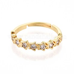 Anelli per polsini da donna in ottone con micro pavé di zirconi cubici&nbsp;KK-T071-82G