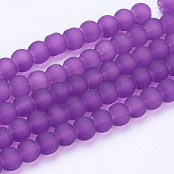 Brins de perles de verre transparentes avec peinture à cuisson&nbsp;GLAA-S031-6mm-36