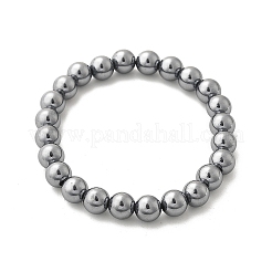 Terahertz cuentas de piedra pulseras elásticas&nbsp;BJEW-L666-01D