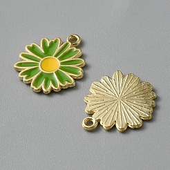 Leicht vergoldete Emaille-Anhänger&nbsp;ENAM-WH0001-36LG-05