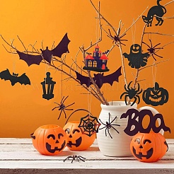Décorations de fête citrouille jack-o'-lanterne en feutre de laine&nbsp;AJEW-YW0001-24