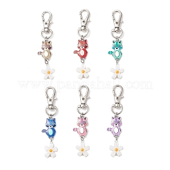 Pendentif décoratif en alliage émaillé en forme de raton laveur&nbsp;HJEW-JM04358
